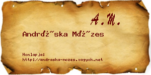 Andráska Mózes névjegykártya